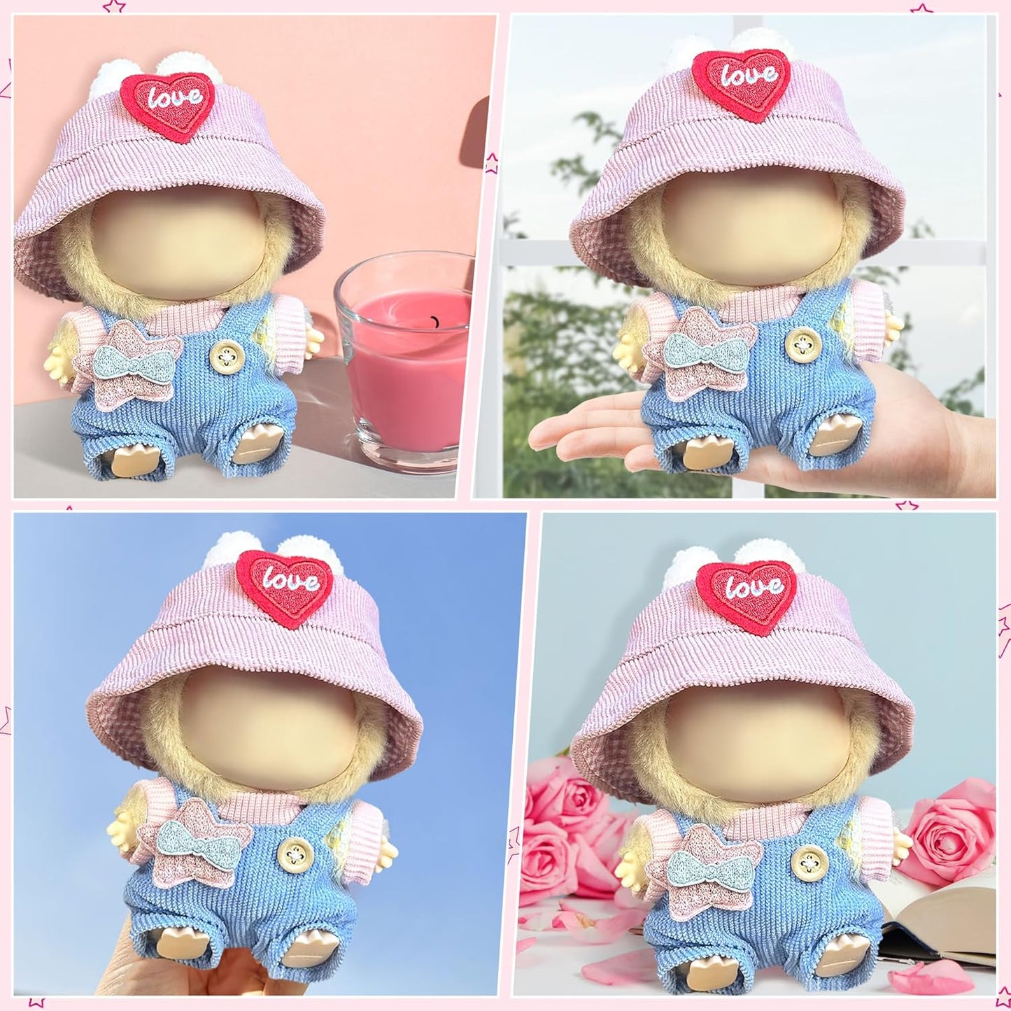 Clothes Fit for LABUBU Doll, Fashion Doll Clothes Outfit Set Cute Theme Designer Toys Dress Accessories for Collector Fans Display (Star)