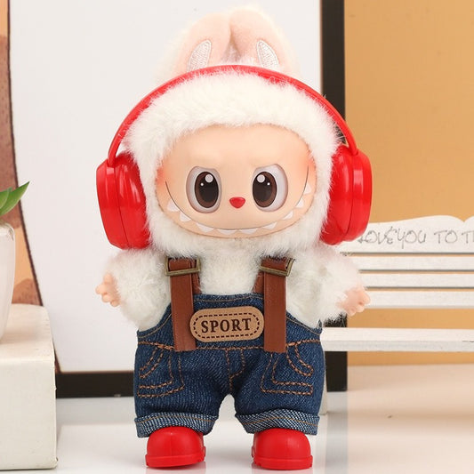 17cm Labubu Coca-Cola Outfit - Series 1/2/3 Vinyl Figure Clothes for Keychain Doll