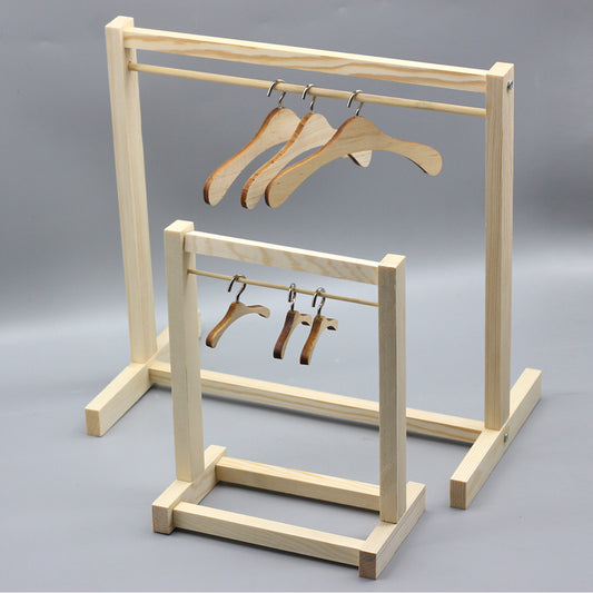 Doll Mini Wooden Clothes Rack - 18-inch American Doll & BJD Labubu Clothes Hanger