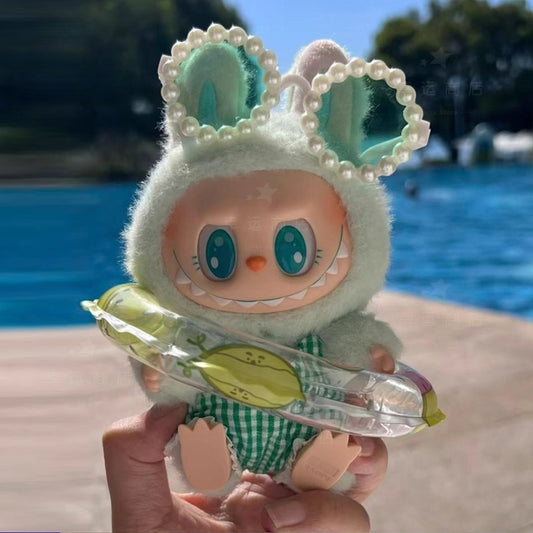 17cm Labubu Dopamine Swimsuit Set - Summer Vacation Outfit for Sitting Party Series 1/2/3