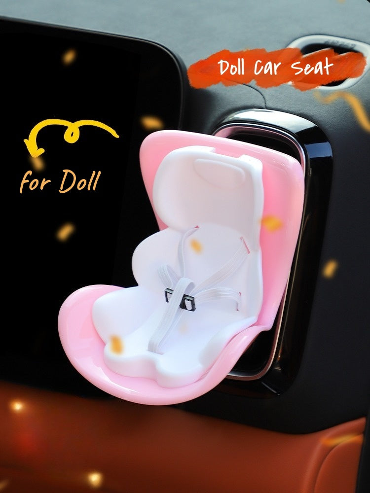 POP MART Labubu Car Seat Cushion Decor - Pink Vinyl Figure Car Accessory for Dashboard/Seat | Non-Slip Vehicle Interior Decoration