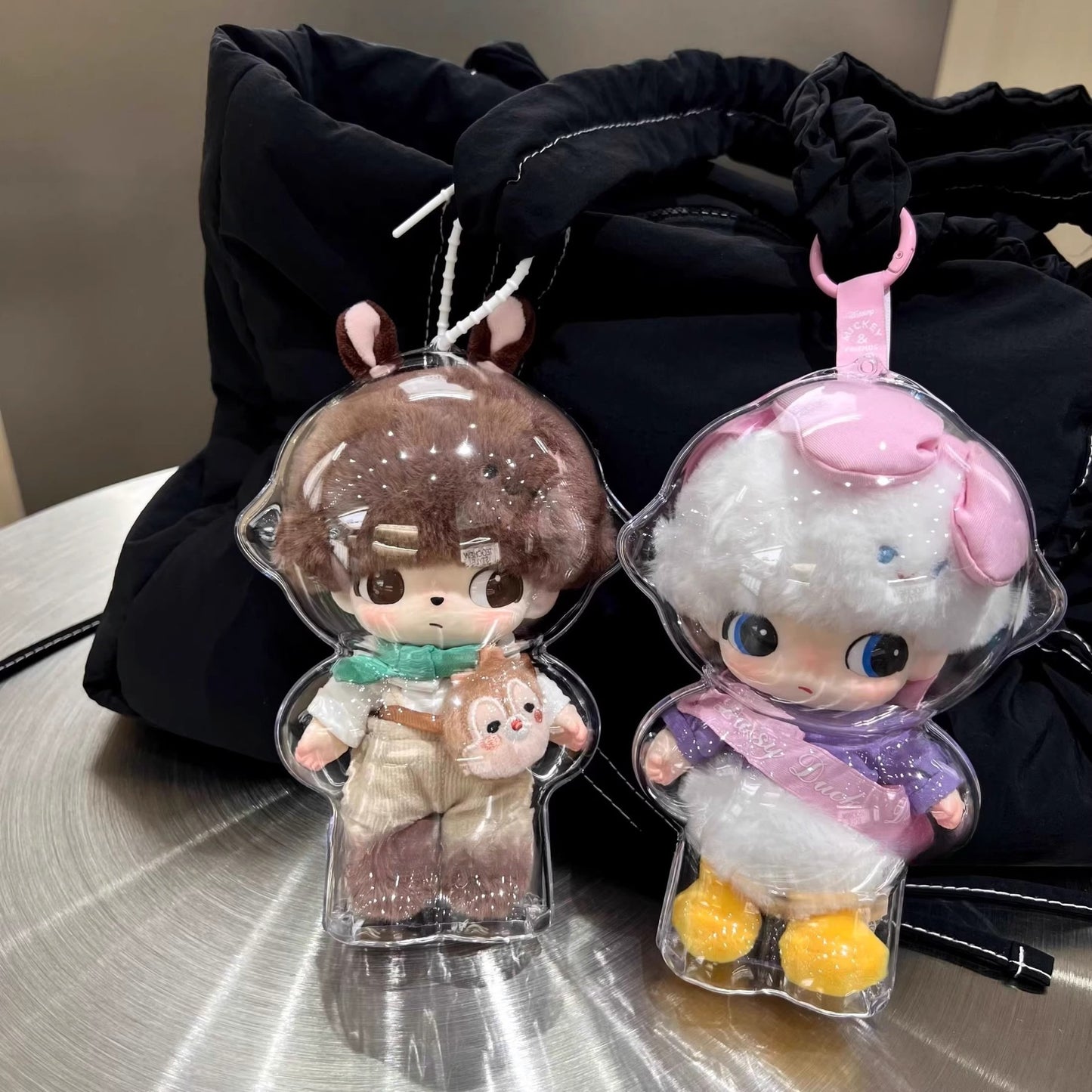DIMOO Crystal Clear Case - Premium Acrylic Dustproof Shell for 10cm Vinyl Dolls