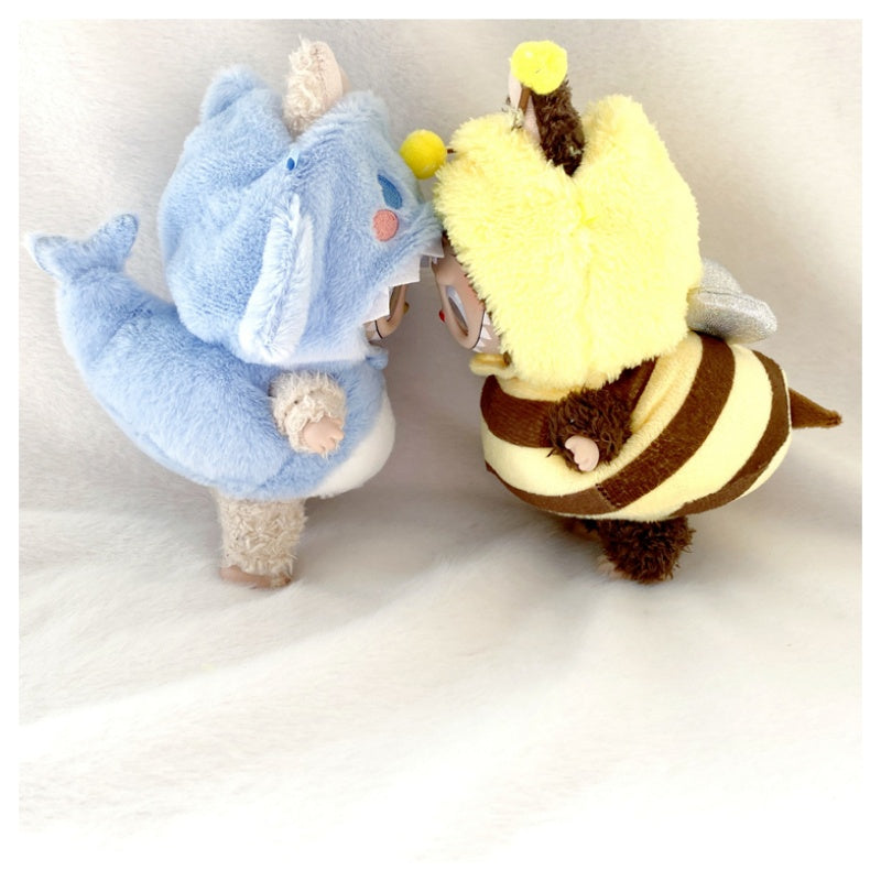 Kawaii Labubu Plush Keychain Outfit Set Dinosaur & Bee for 1st/2nd Gen Vinyl Dolls