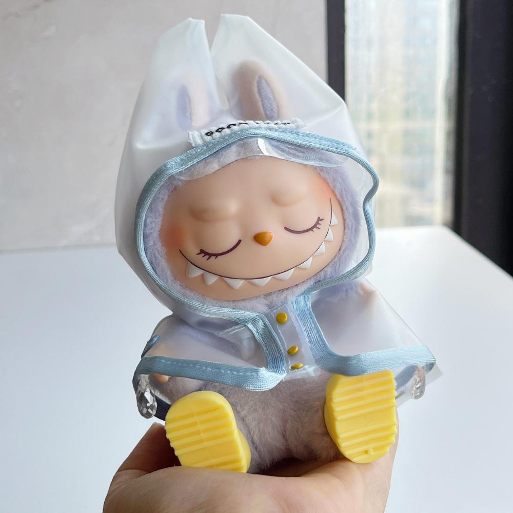 Labubu Gen 1-3 Compatible Raincoat & Rain Poncho Accessories | Vinyl Blind Box Doll Clothing & Charms
