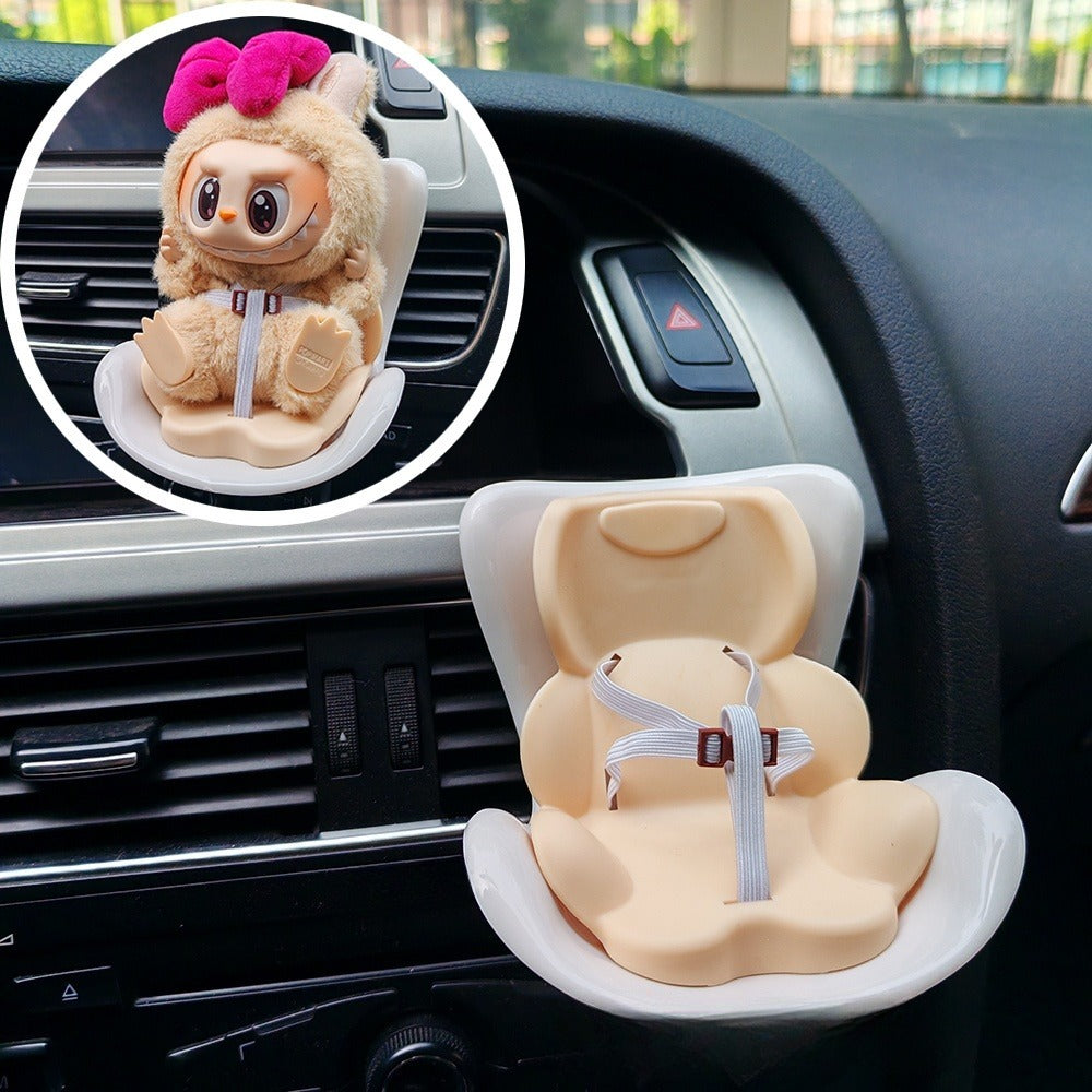 POP MART Labubu Car Seat Decor - Cute Vinyl Figure Holder for Air Vent w/Clip | Safe Non-Obstructive Vehicle Accessory