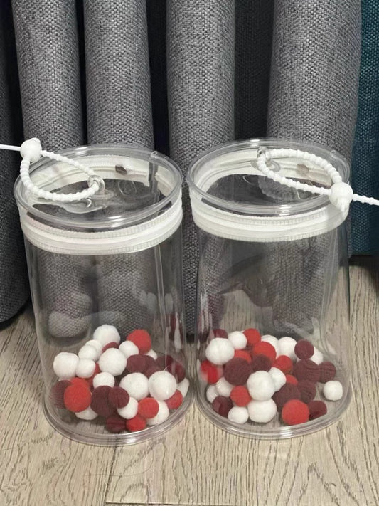Pop Mart Labubu Doll | Mini Jar Doll Bag, Plush Doll & Dust-Proof Charm | Transparent Storage & Display Hanging Bag