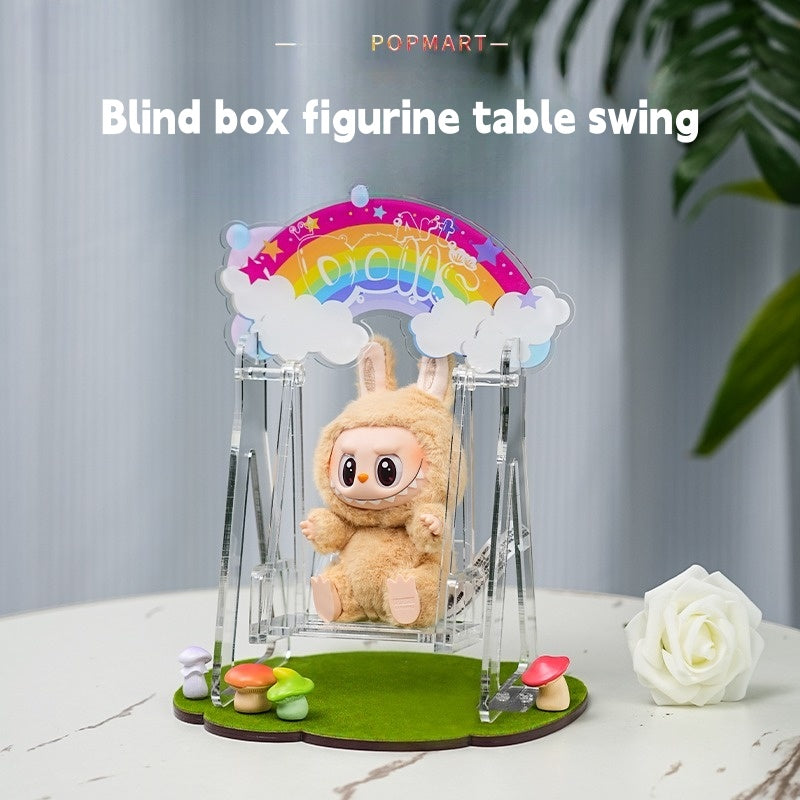 Labubu Carnival Swing Set - Kawaii Vinyl Doll Hanging Seat with Storage Base