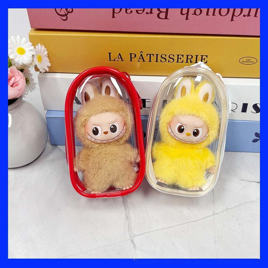 10.5cm Labubu 4th Gen Heart Code Collection Vinyl Doll Carrier | Dust-Proof Storage Cover & Protective Case with Clear PVC Window for 10.5cm Mini Charms