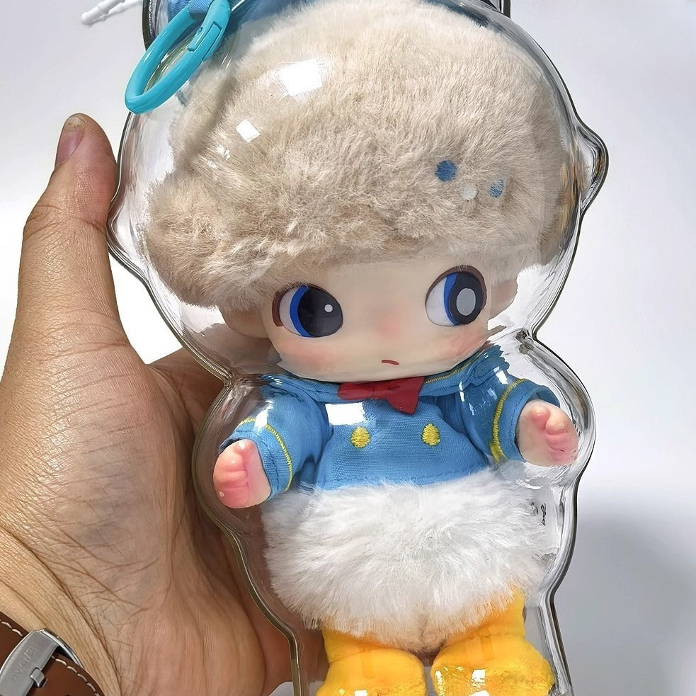 DIMOO Crystal Clear Case - Premium Acrylic Dustproof Shell for 10cm Vinyl Dolls