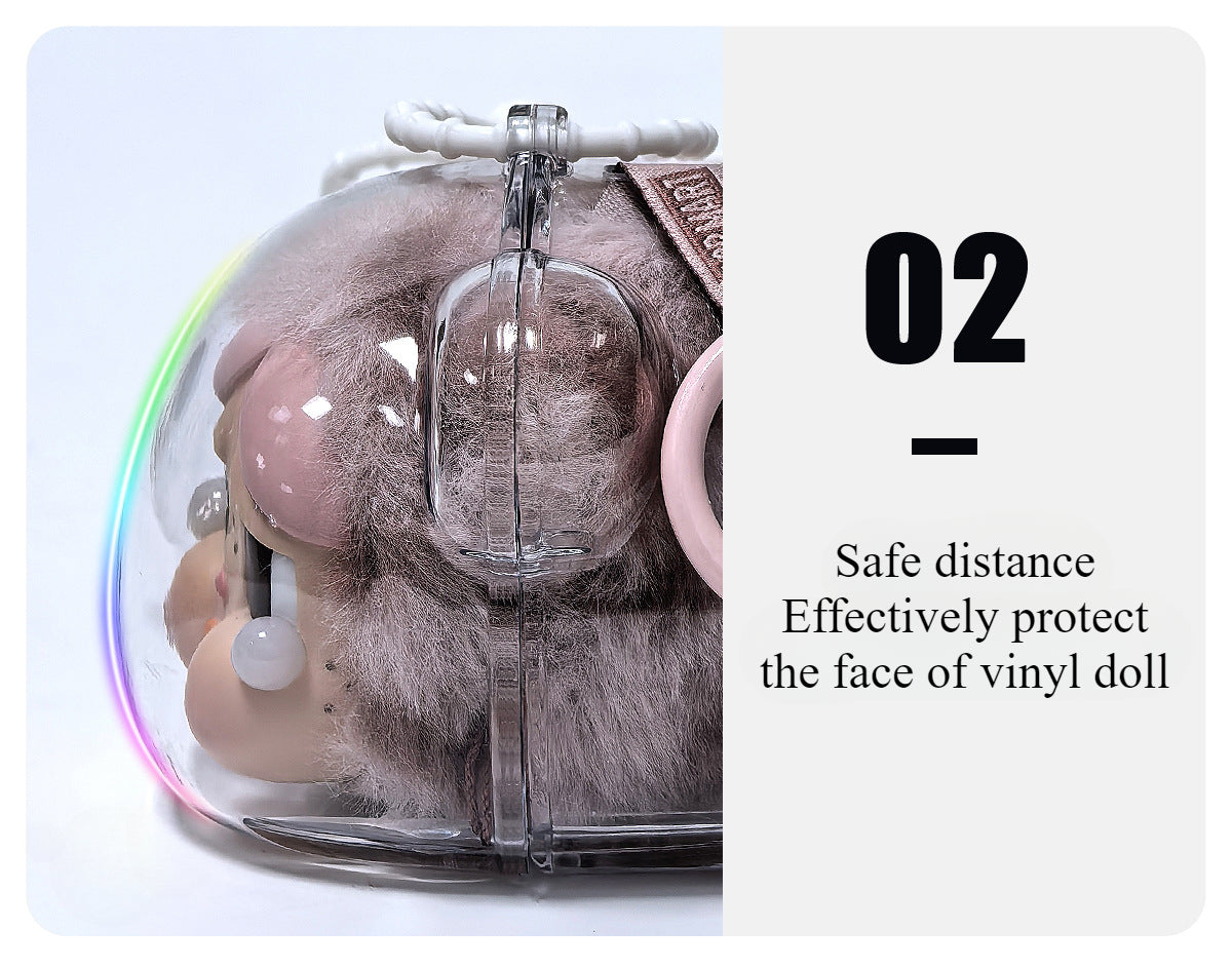 CRYBABY Leopard & Cat Series - Clear Vinyl Protective Case for Emotional Doll Display