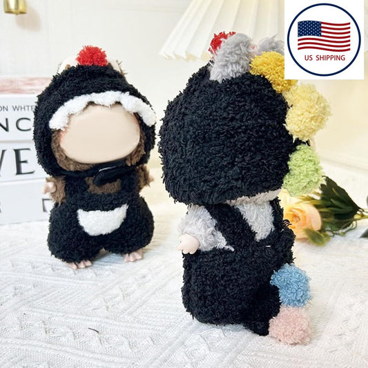Doll Clothes for Labubu Dolls Handmade Clothes Dinosaur Style Outfit Jumpsuit