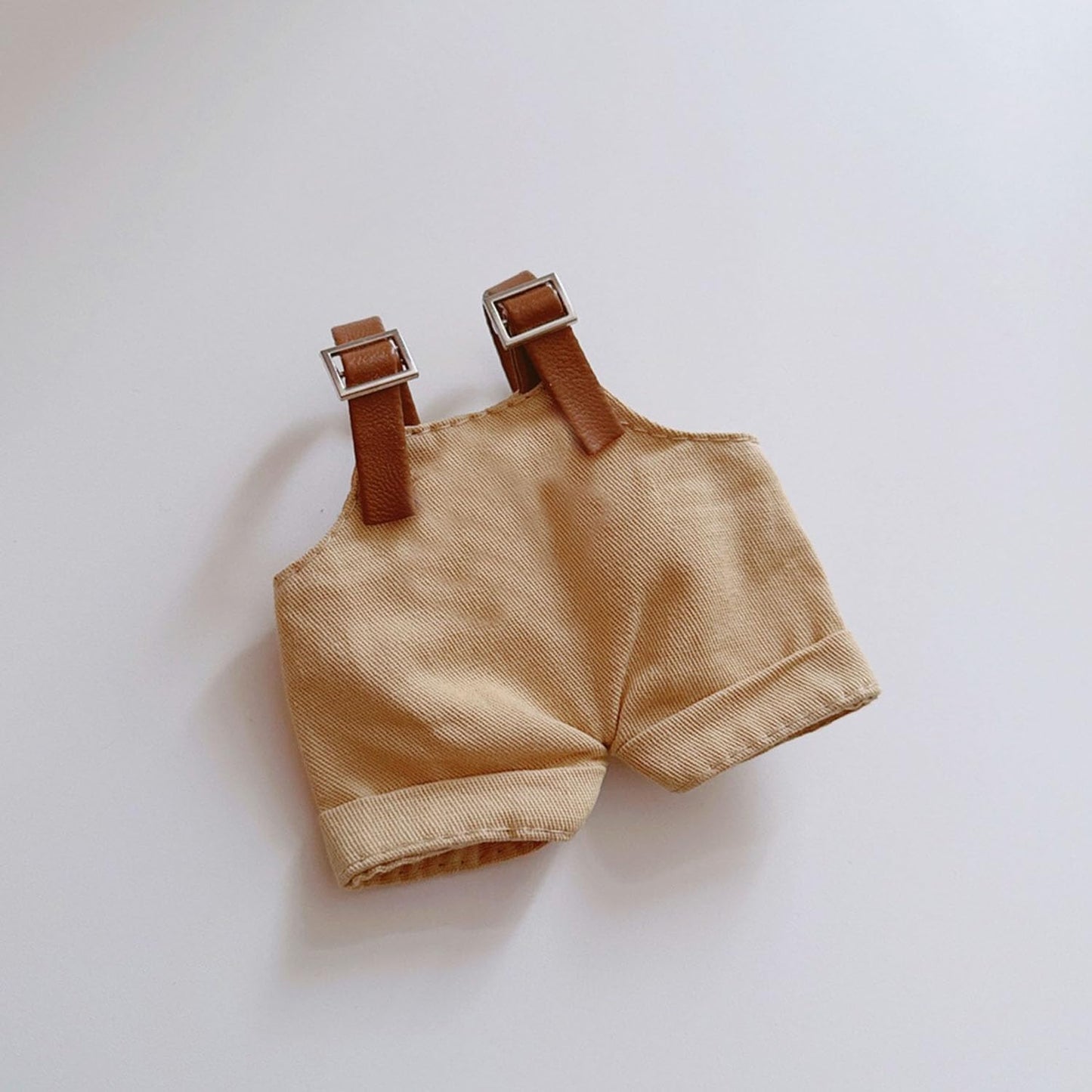 POP MART LABUBU CLOTHES SET(NO Doll), Hat & Overalls Set for 17cm LABUBU Accessories Suit, Cute Clothes for Dress up Unique Style, Stylish Clothes for Doll (Khaki)