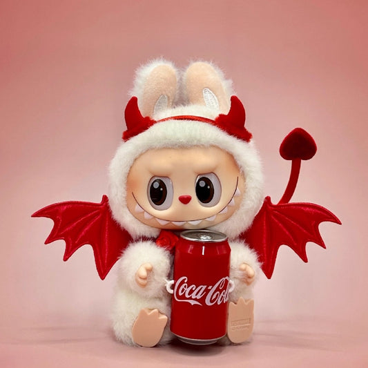17cm Labubu Halloween Trick-or-Treat Red Devil Outfit Set | Wings, Tail & Horns Included