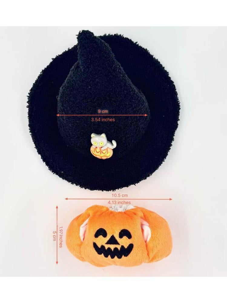 17cm Labubu Halloween Pumpkin Outfit - Plush Costume for Vinyl Doll (No Doll Included)