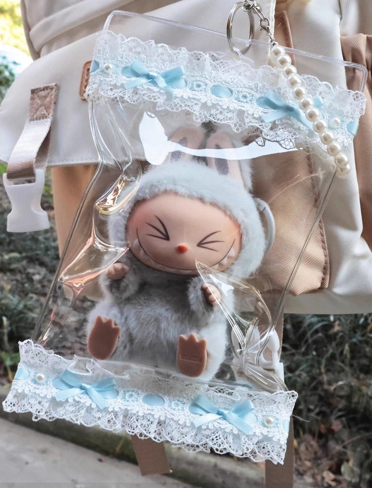 17cm Labubu Protective Case - Clear Dustproof Carrier for Vinyl Figure & Plush Doll