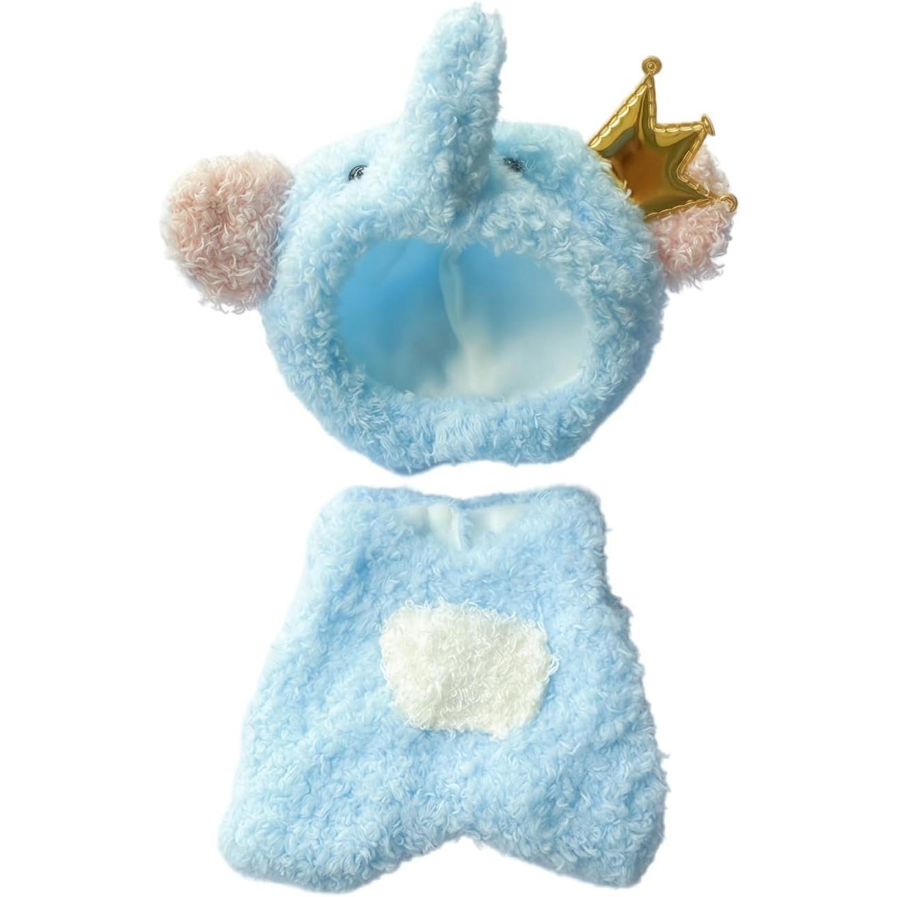 LABUBU DOLL CLOTHES - PINK MELODY SET (No Doll Included), Overalls Set for 6.7inch Plush Doll Suit, Faking Animal Style Outfit Jumpsuit, Cute Fashion Dress Up Clothes Accessories for 1st/2nd/3rd Gen LABUBU (Rabbit)