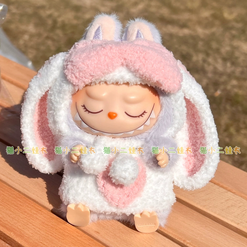 Labubu Sitting Party Doll Clothes | Hand-Knit White Swan Set | Fits Plush & Vinyl (Vinyl Face) Figures | Replacement Outfits