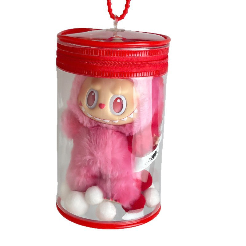 Labubu Coca-Cola Vinyl Case - Clear PVC Carrier for 17cm Cotton Doll, Display Protector