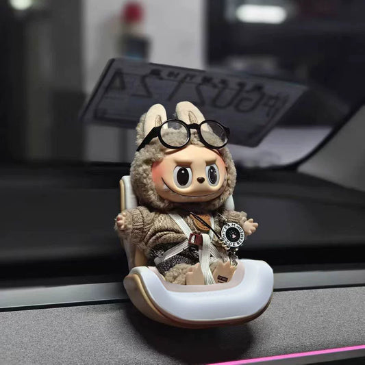 Labubu Vinyl Doll Compatible with Safety Seats | Car-Mounted Figurine, Vehicle Ornament & Car Air Vent Decoration
