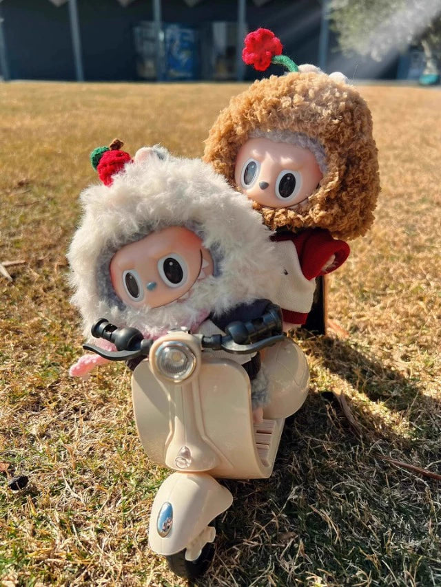 POP MART Labubu Electric Motorcycle Toy - Plush & Vinyl Display Prop for 17cm Dolls (No Battery/Doll Included) | Blind Box Accessory