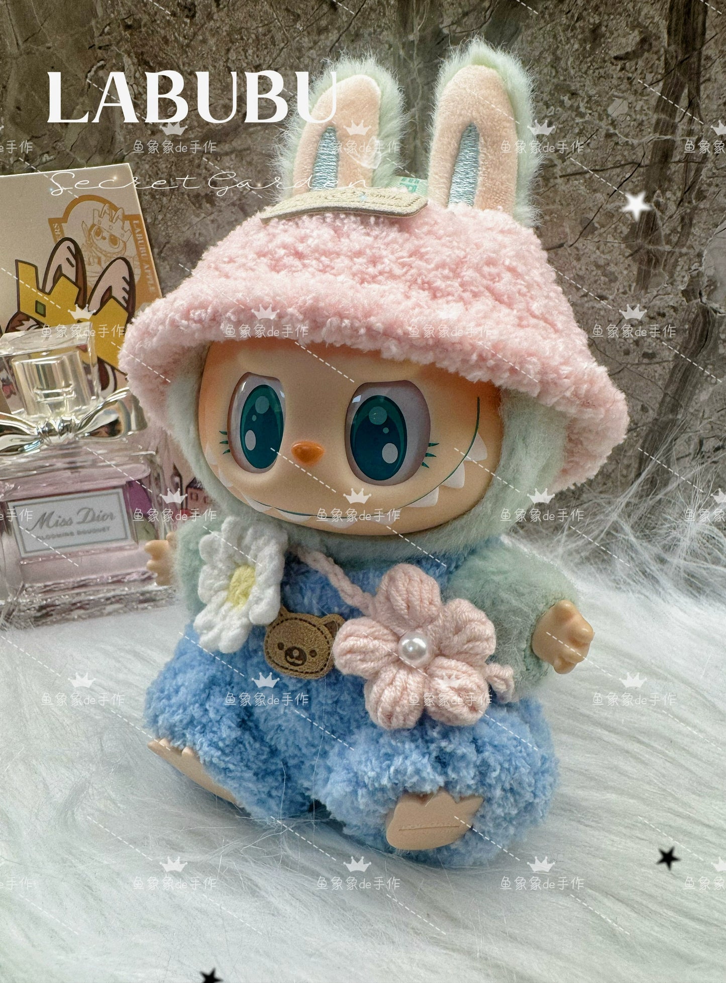 Labubu Handmade Knitted Little Spring Field Outfit Set for Vinyl Blind Box Dolls