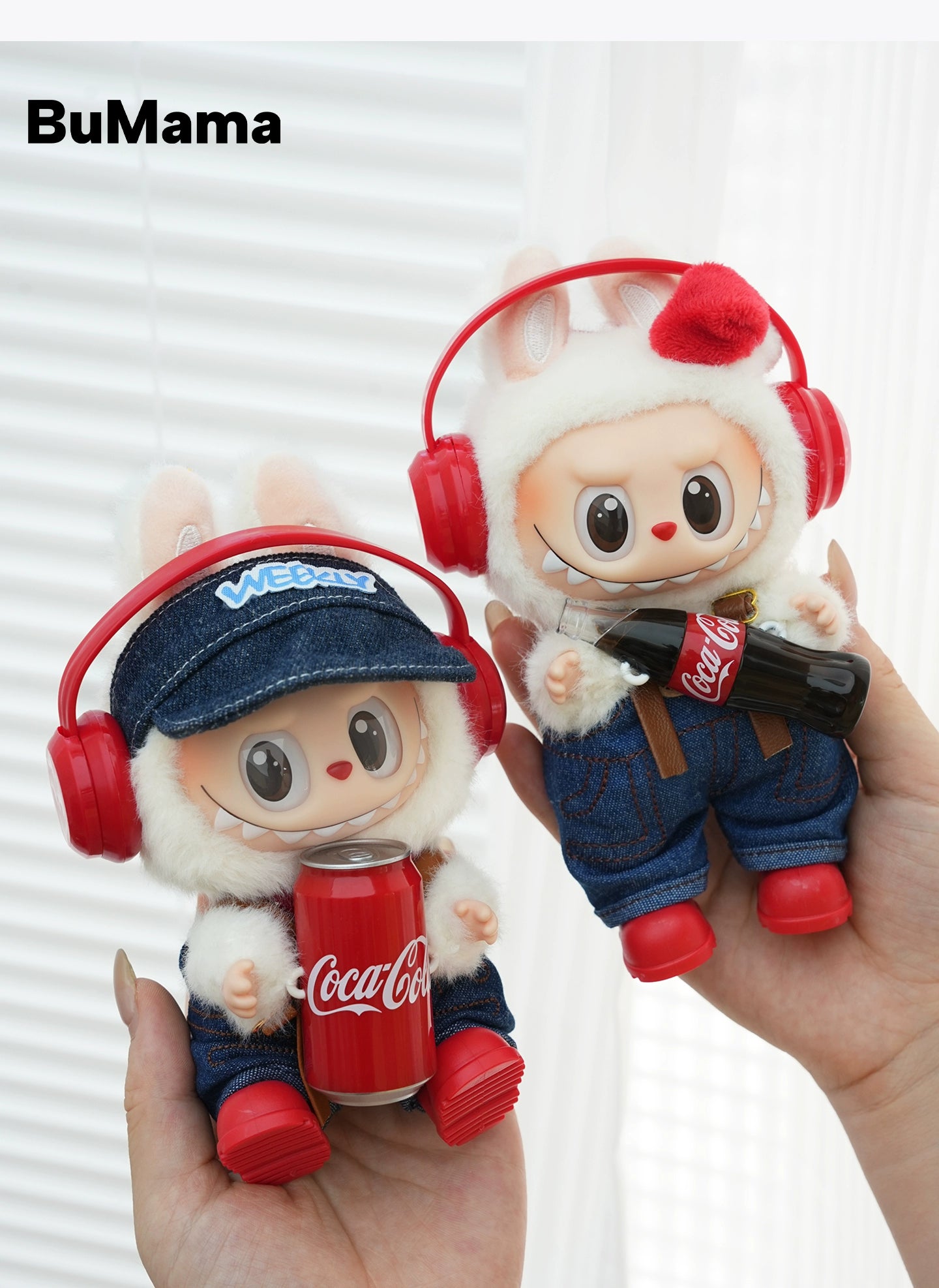 Pop Mart x Coca-Cola Labubu Gen 1-3 New Denim Overalls Set | Fits 17cm Vinyl Standing Dolls