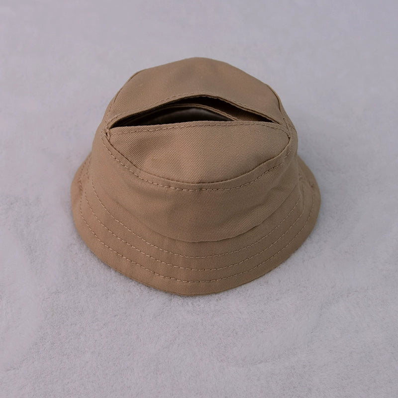 17cm Labubu Outfit Set - Khaki Overalls & Fisherman Hat for Fashion Vinyl Doll