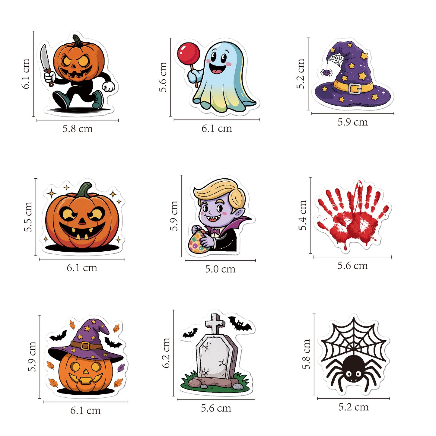 2025 Halloween Stickers - Holographic Waterproof Decals for Cups, Party Gifts, Decor