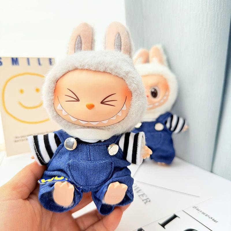 Labubu Streetwear Set - 17cm Trendy Outfits for Gen1/2 Vinyl Dolls