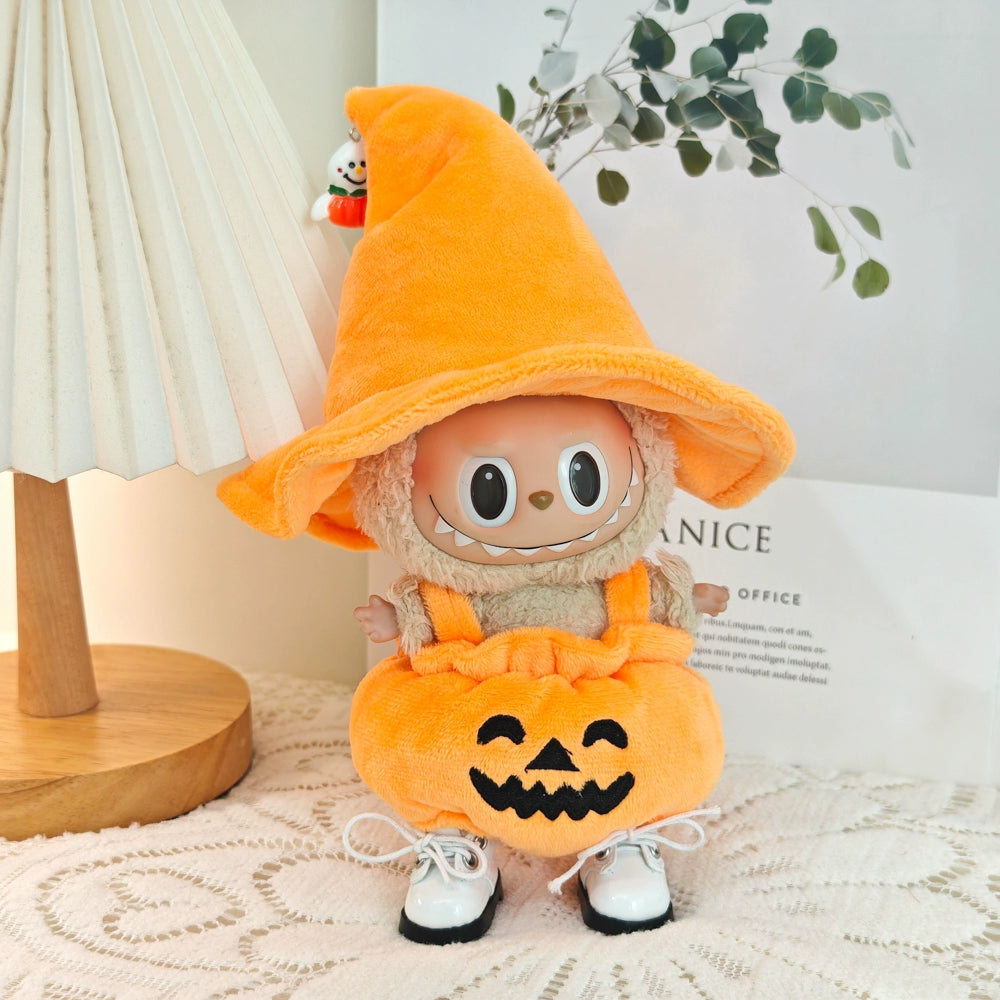 POP MART Labubu Halloween Pumpkin Outfit - Vinyl Doll Costume for Spooky Party