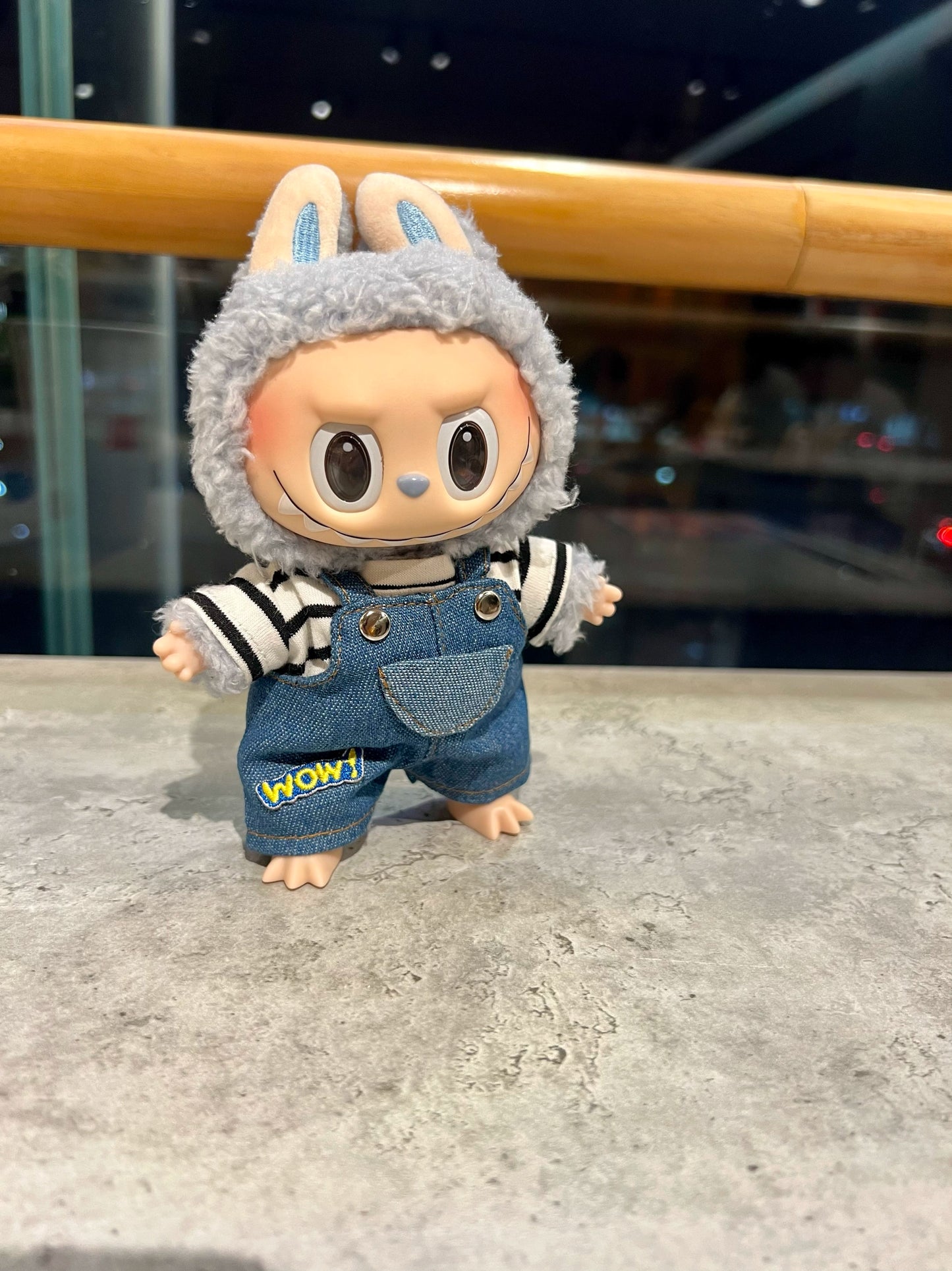 POP MART Labubu WOW Series Doll Clothes - Macaron Vinyl Face Cool Outfit for 17cm Figures (No Doll Included)