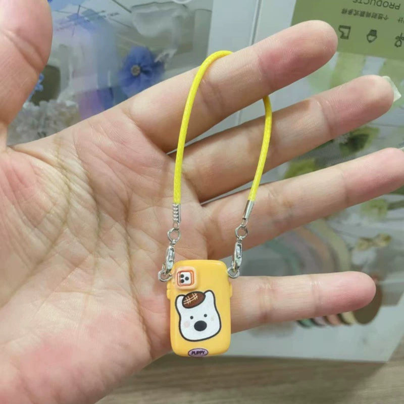 Labubu Charm | Mini Cartoon Pattern Phone Case Charm Model, Creative Neck-Hanging Doll Pendant
