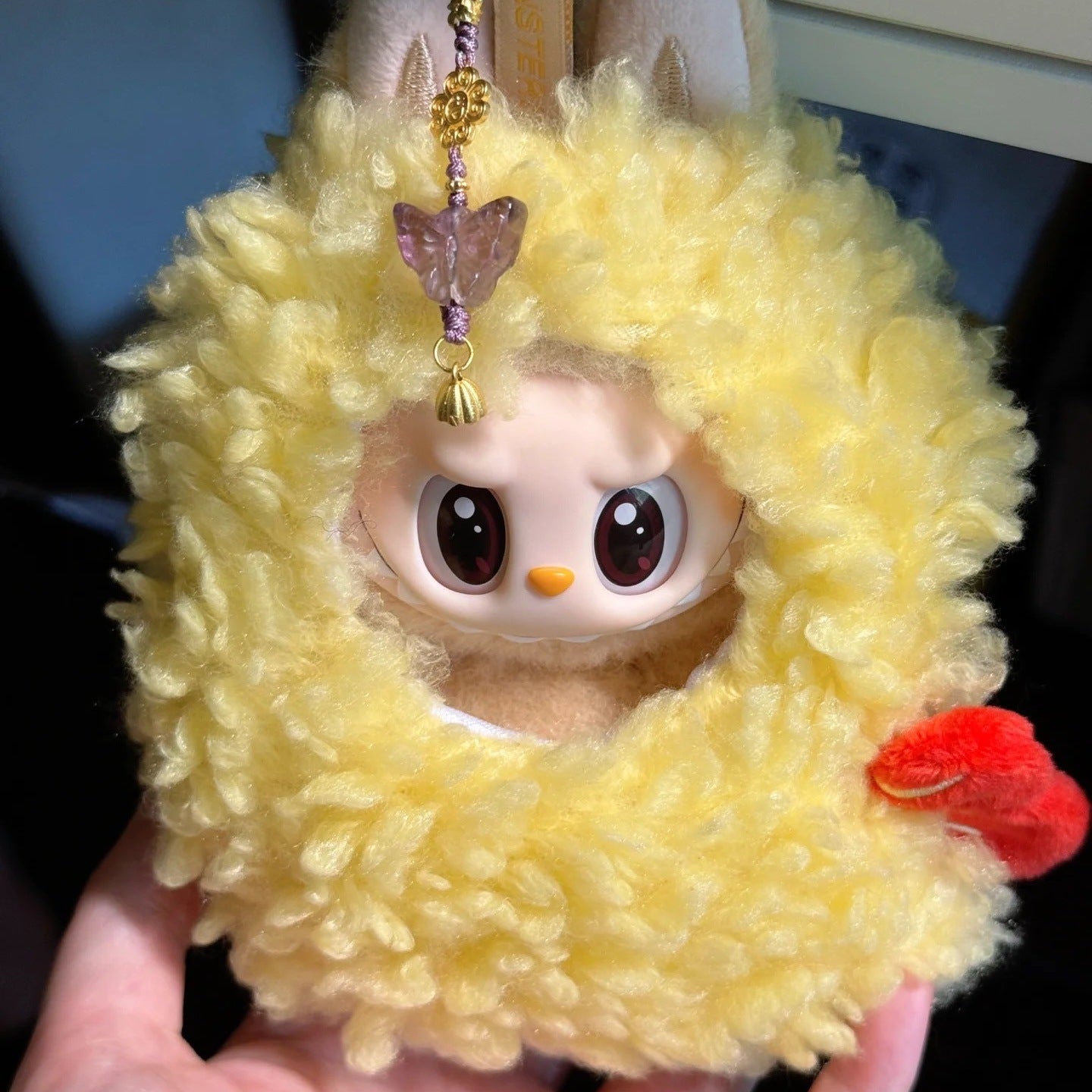 Creative Labubu Outfit - Funny Fried Shrimp & Bee Costume for Keychain Doll Clothes