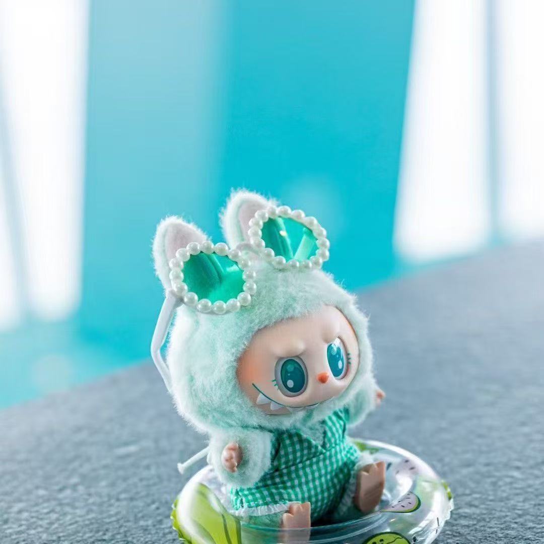 LABUBU Seaside Beach Cute & Super Adorable Doll Outfits & Accessories | Summer Surfing Inflatable Ring, Bikini, Pearl Glasses & Vacation Accessories