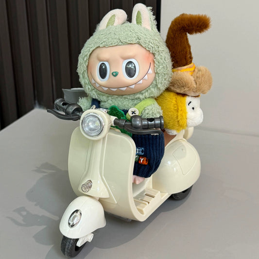 Labubu Motorcycle Accessory Set - Poseable Mini Bike for Gen1-3 Vinyl Dolls (17cm Doll Rideable)