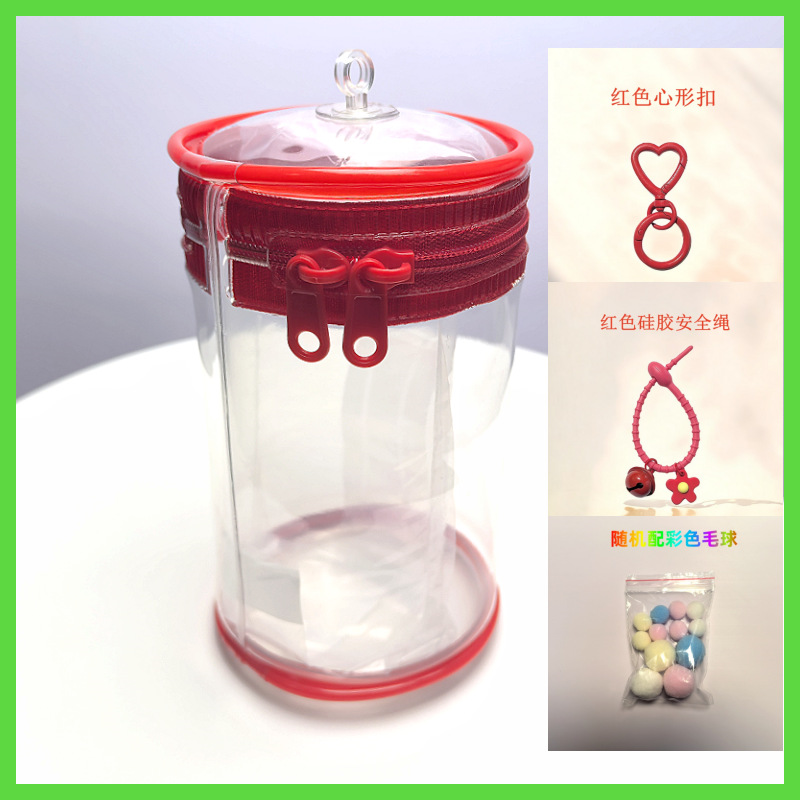 16cm Cotton Doll Mini Can Bag | Thickened Cylindrical Acrylic Case | High-Definition Transparent Dust-Proof Storage & Carry Bag for Dolls