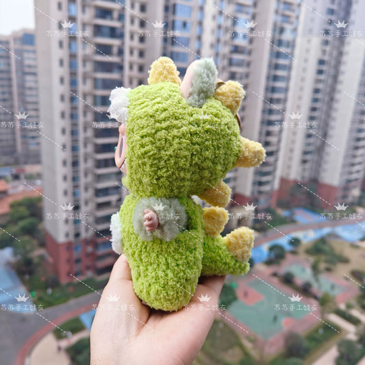 17cm Labubu Blind Box Figure | Vinyl & Plush Doll with Dinosaur Outfit