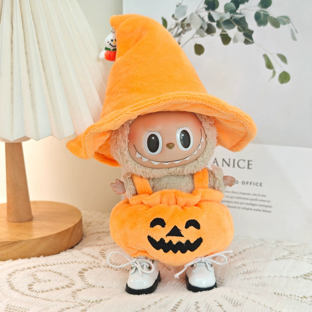 POP MART Labubu Halloween Pumpkin Outfit - Vinyl Doll Costume for Spooky Party