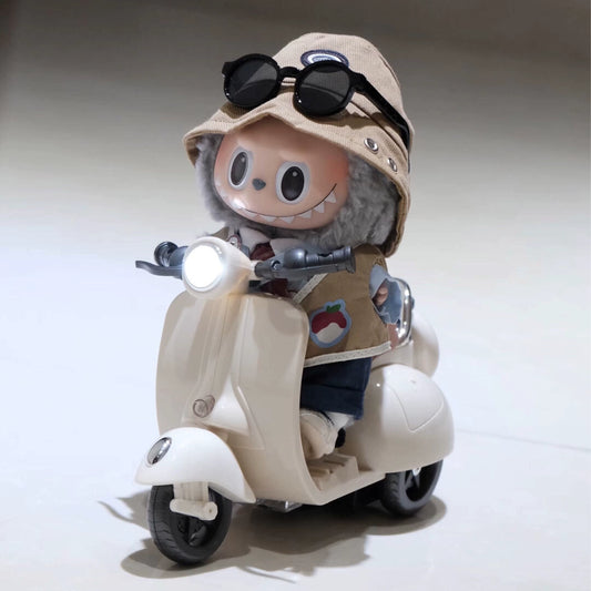 Labubu Motorcycle Accessory Set - Poseable Mini Bike for Gen1-3 Vinyl Dolls (17cm Doll Rideable)