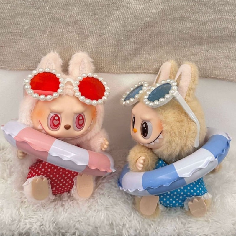 Labubu Gen 1-3 17cm Vinyl Doll Summer Bikini Vacation Set – Celebrate summer with retro-cool cola vibes!