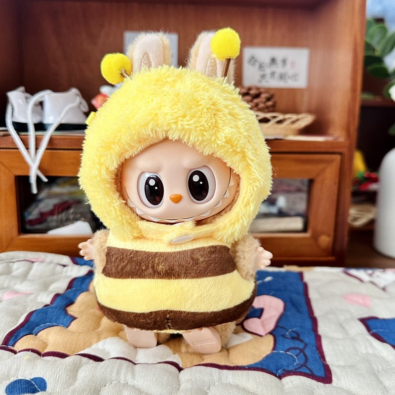 **(Clothes Only) 17cm Labubu Charm Doll Clothes Blind Box | Shark, Bee & Dinosaur Outfit Set**