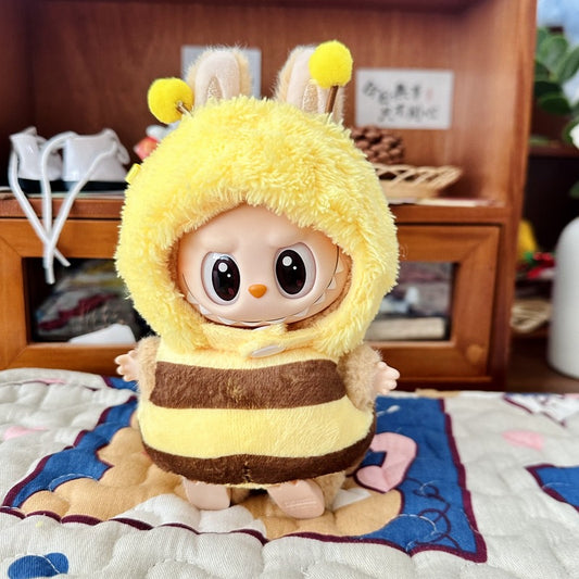 **(Clothes Only) 17cm Labubu Charm Doll Clothes Blind Box | Shark, Bee & Dinosaur Outfit Set**