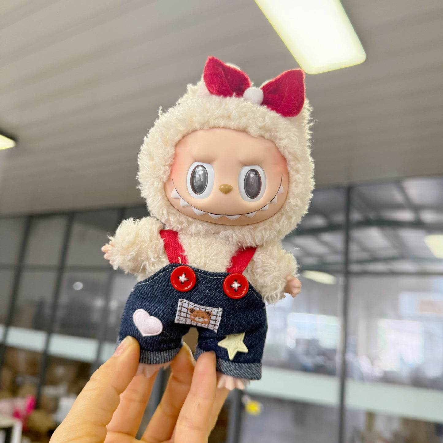 Labubu Outfit Set - Bear Overalls Clothes for Series 1/2 Blind Box Doll Change Costume