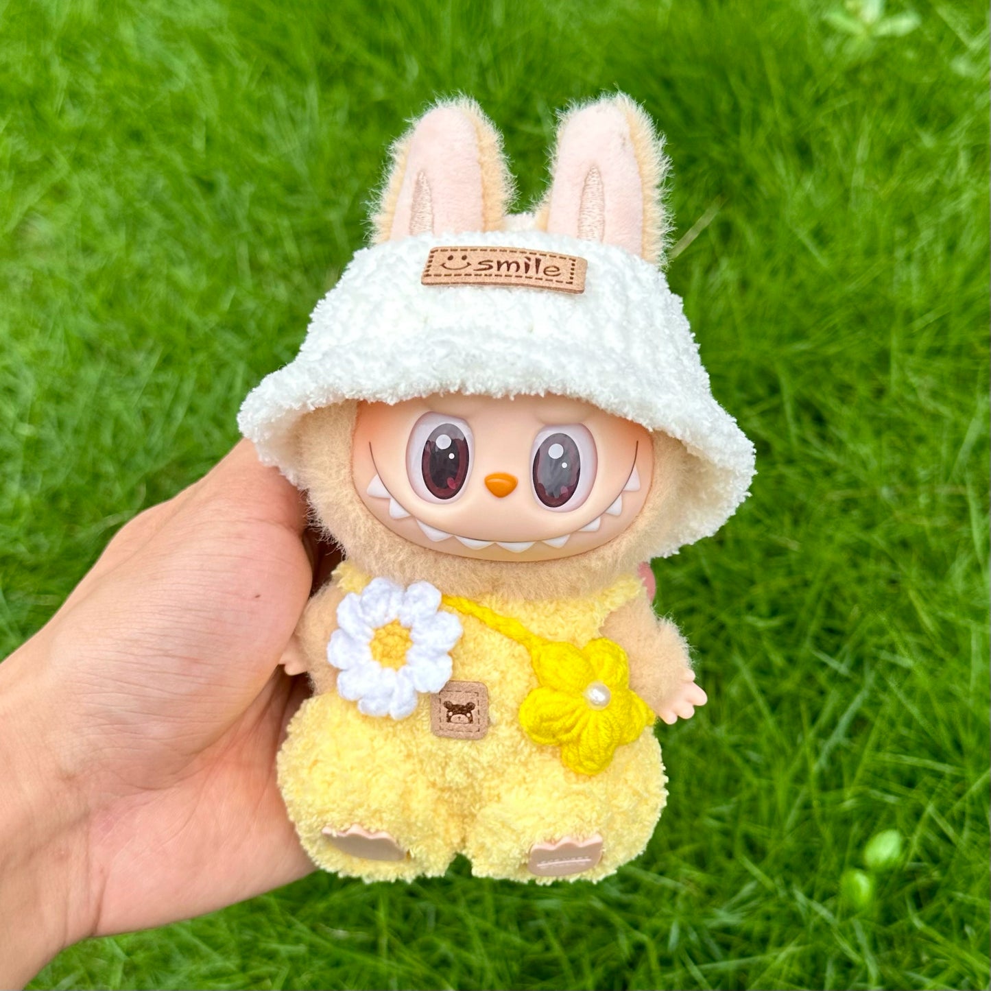 POP MART LABUBU FALL IN WILD CLOTHES SET - Handmade Knitting Fluffy Spring Wild Outfit Set