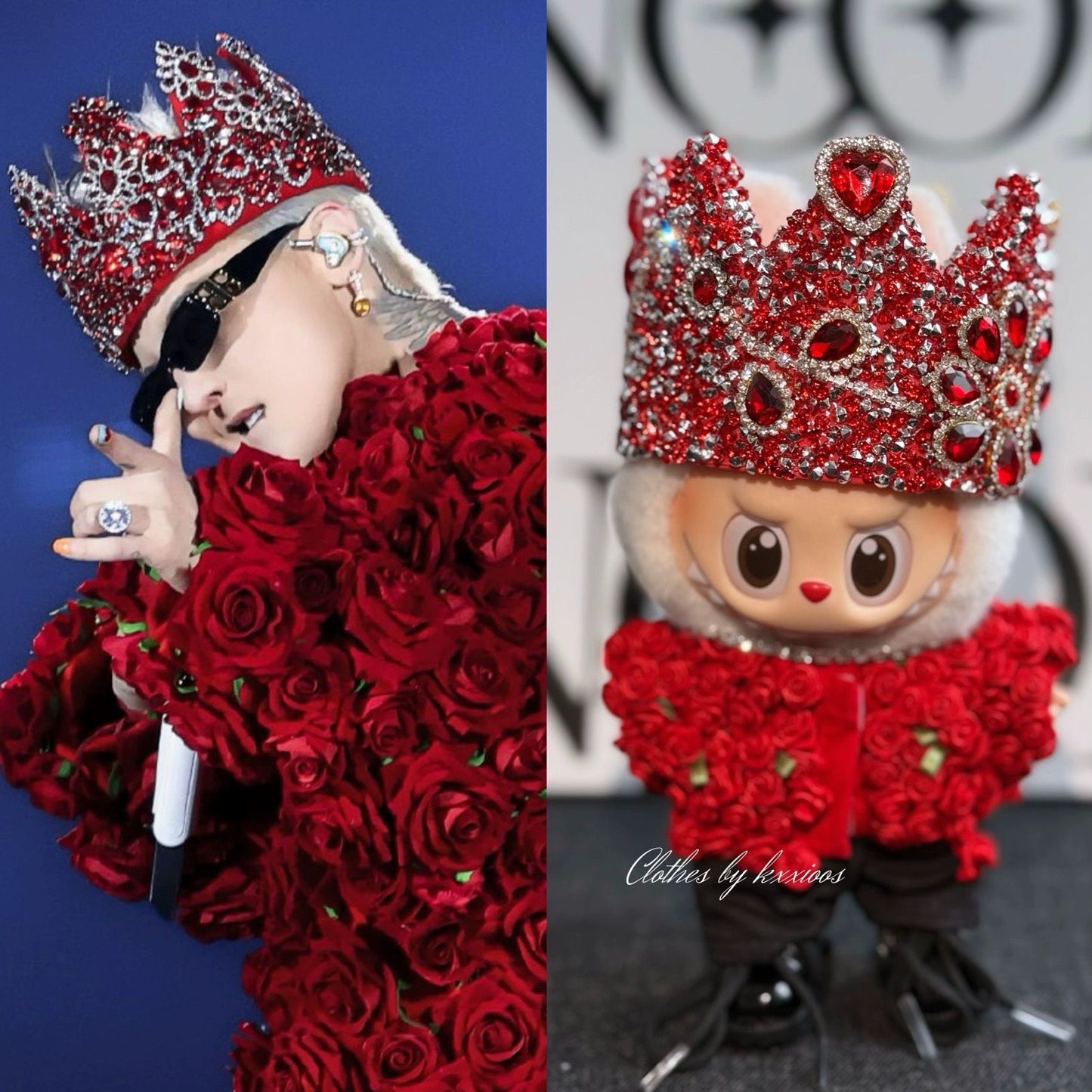 Pop Mart Labubu x G-Dragon High-End Custom Collection | 17cm Vinyl Keychain Outfits for Gen 1-3