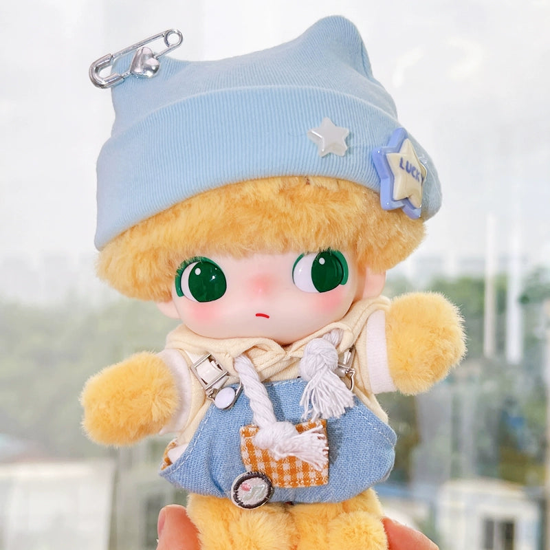 DIMOO x Pluto's House Set - Cozy Overalls & Cat-Ear Beanie for 10cm Vinyl Dolls