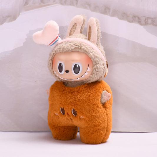 17cm Labubu Handmade 3D Bread Bear Set | Doll Clothes for Keychain Charms