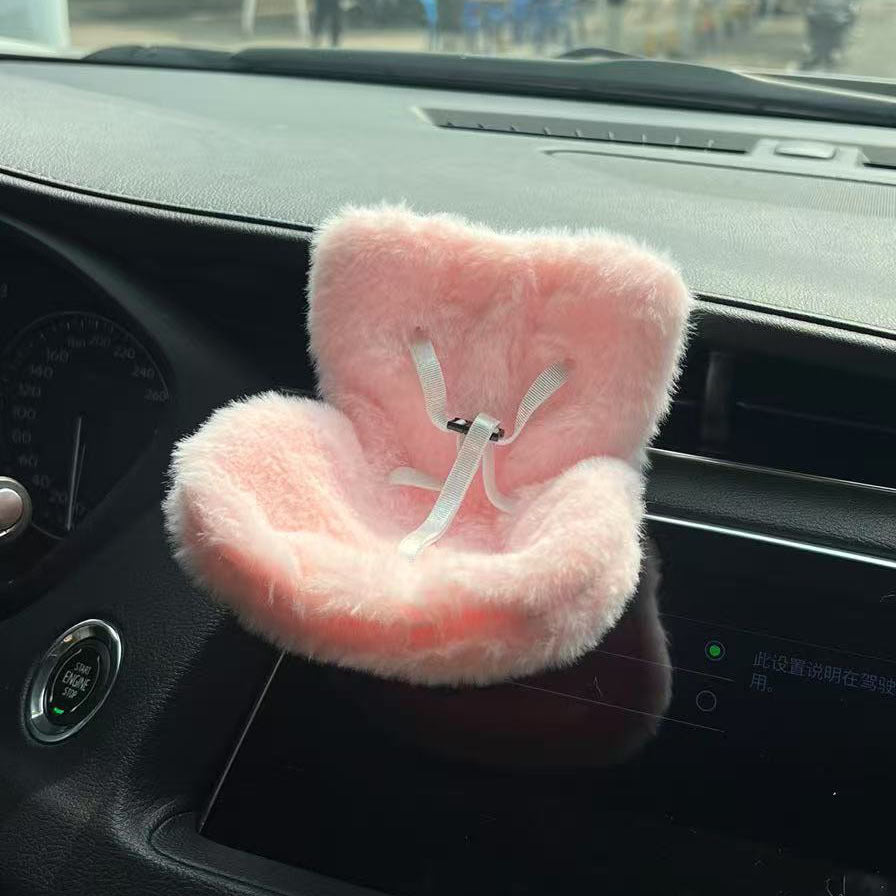 POP MART Labubu Pink Plush Car Decor - Cute Air Vent Clip-On Plushie for Vehicle Interior | Non-Slip Dashboard/Seat Decoration