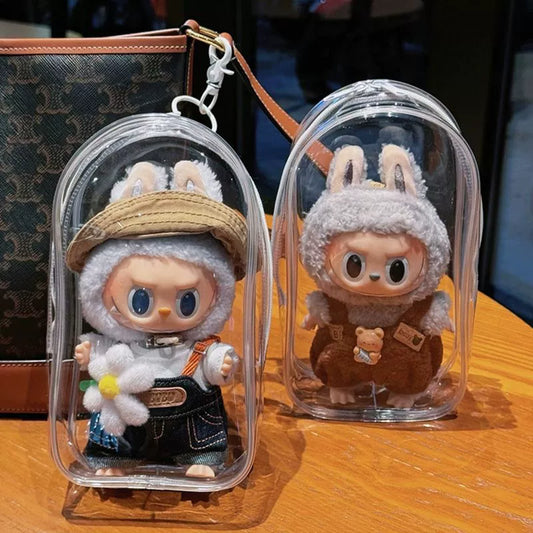 PVC Transparent Crossbody Bag | Dust-Proof Display Storage for Labubu & Cotton Dolls
