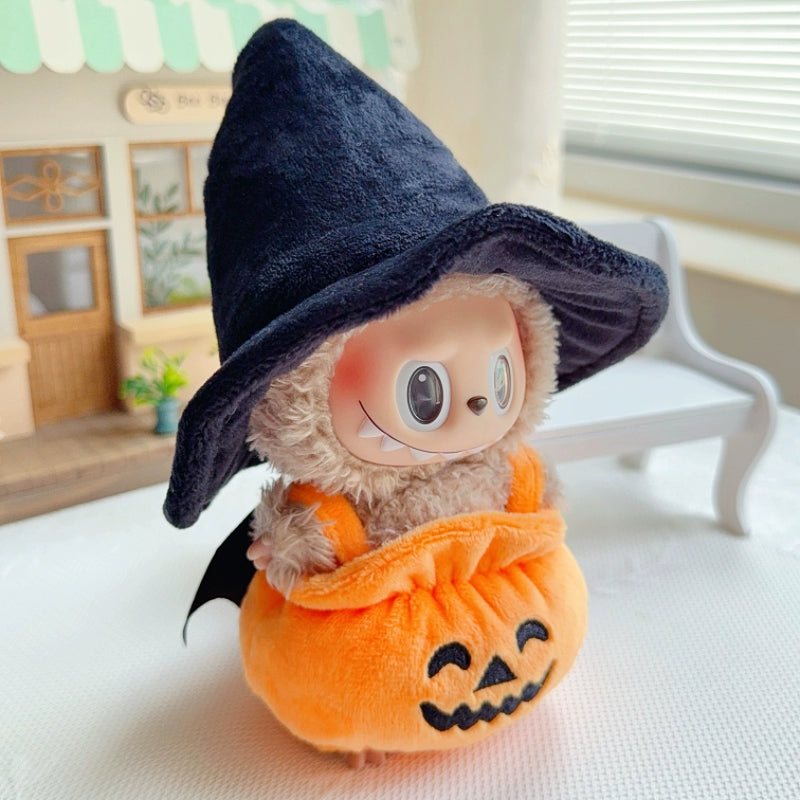 Labubu Gen 1-3 Halloween Pumpkin Outfit Set for Sitting Party Vinyl Dolls | Festival Costume Change (Clothes Only)